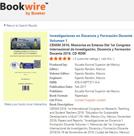 MATHENSM 2016 ha sido satisfactoriamente Indexado en: BOOKWIRE de Bowker mediante ISBN.org Consulta la indexación ONLINE CENSM 2016 ha sido satisfactoriamente Indexado en: BOOKWIRE de Bowker mediante ISBN.org Consulta la indexación ONLINE
